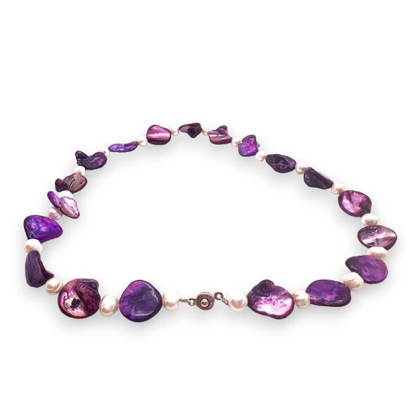 Teng Yue Beaded Necklace Natural Freshwater Pearls & Authentic Mother of Pearl - Picture 7 of 7